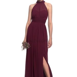 Levkoff burgundy wine Bridesmaid Dress